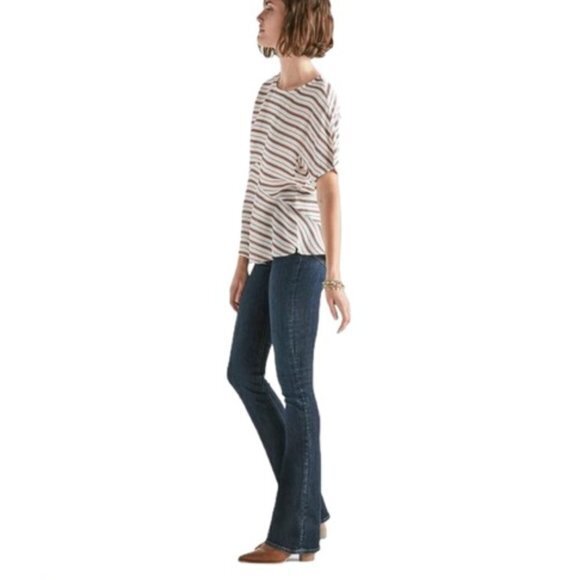 Lucky Brand Stripe Tee Blouse Top Short Sleeve Crewneck Women’s Size XS - Picture 2 of 8